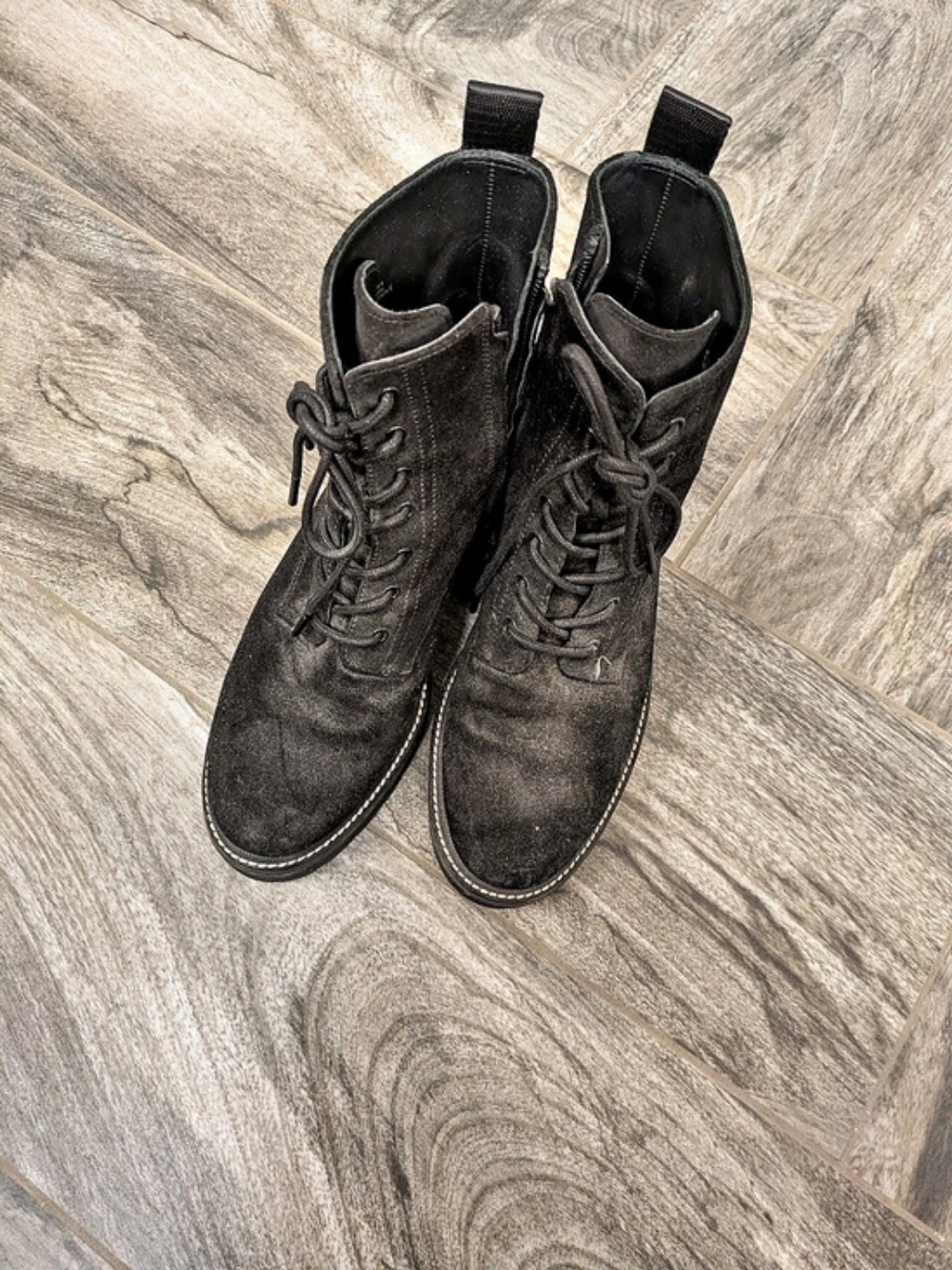 Tory Burch T Monogram Suede Lug Boot Black